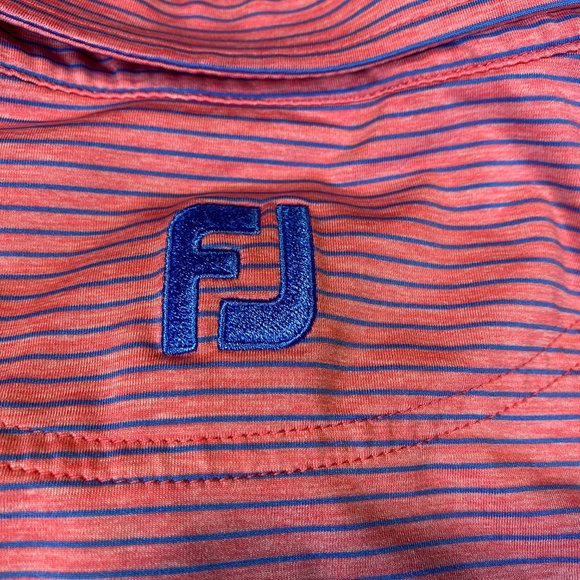 FootJoy Mens Golf Polo Pink Blue Stripes Kenwood Country Club Large L - Picture 7 of 8